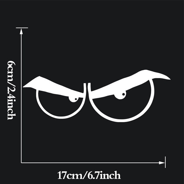 High-quality 1PCS 17*6CM Funny Angry Eyes Vinyl Car Sticker Angry Eyes Vinyl Removable Car Styling Accessories Decals Modern Adhesive