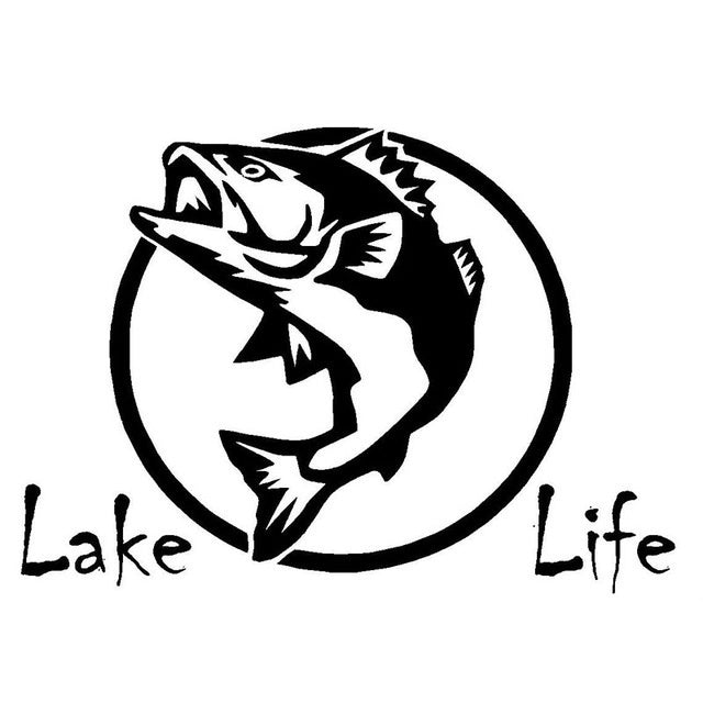 New Brand 1PCS 17.8CM*12.7CM Lake Life Fish Fishing Tackle Box Car Boat Car Stickers And Decals Motorcycle Car Stylings