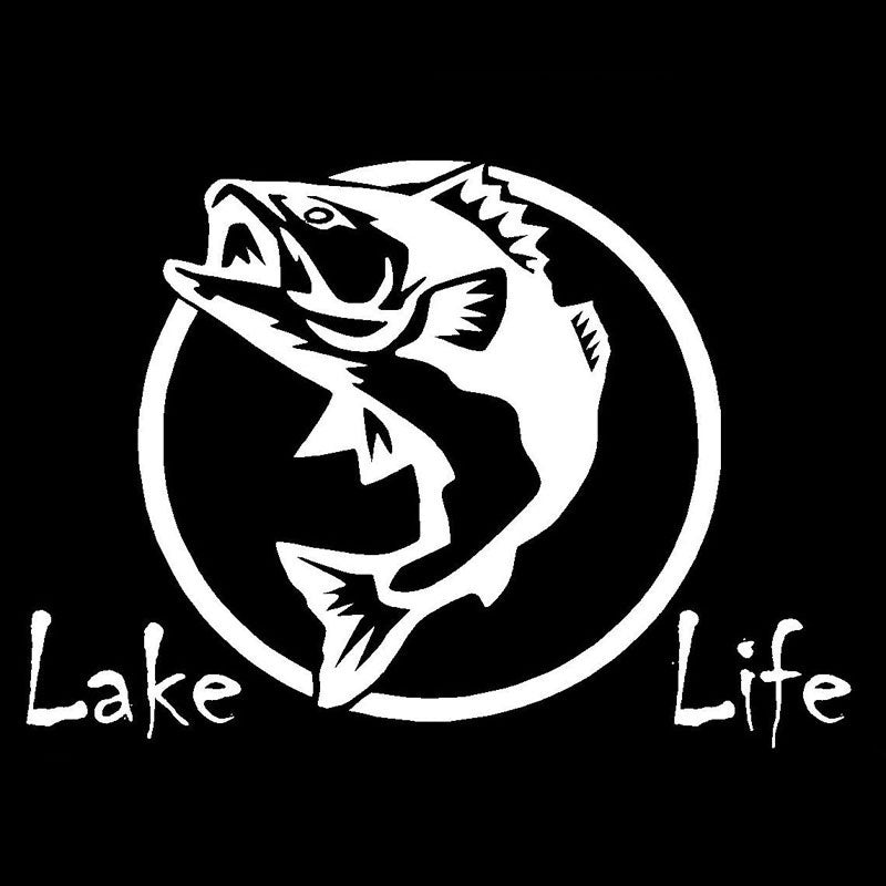 New Brand 1PCS 17.8CM*12.7CM Lake Life Fish Fishing Tackle Box Car Boat Car Stickers And Decals Motorcycle Car Stylings