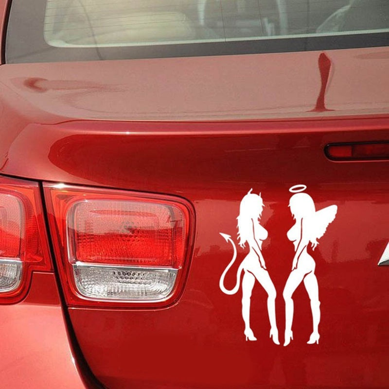 2018 NEW 1PCS 16*11CM The Angel and The Devil Vinyl PVC Car Stickers Decal
