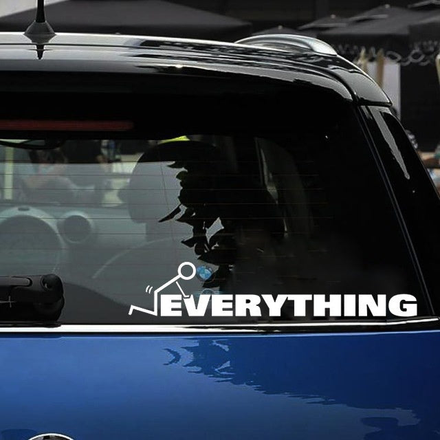 2018 NEW 1PCS 20cm*4cm Funny  Fu*k EVERYTHING Vinyl Car Body Side Door Stickers Decal