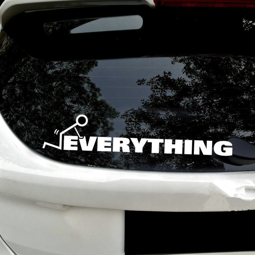 2018 NEW 1PCS 20cm*4cm Funny  Fu*k EVERYTHING Vinyl Car Body Side Door Stickers Decal