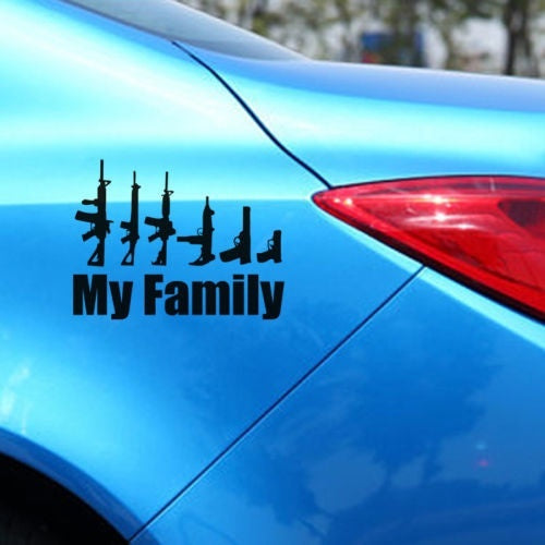 High-quality 1PCS 15.3*11.5CM Car Sticker My Family PVC Vinyl Waterproof Decal Art Truck Motorcycle Decoration Decal