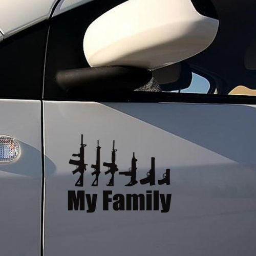 High-quality 1PCS 15.3*11.5CM Car Sticker My Family PVC Vinyl Waterproof Decal Art Truck Motorcycle Decoration Decal