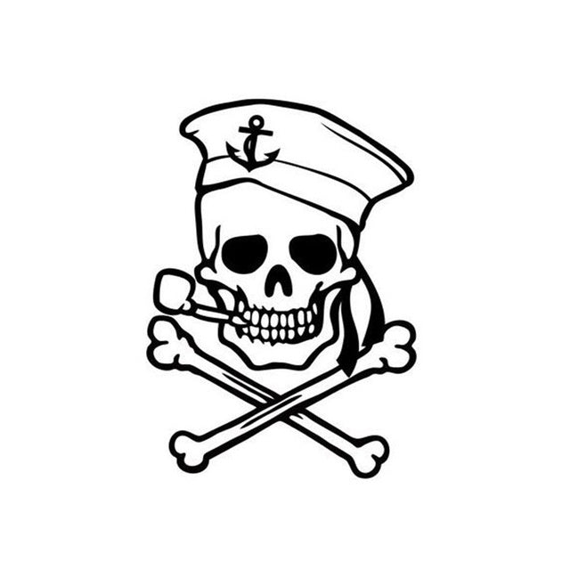 New Fashion 1PCS 11.5*16cm Pirate Skull Car Sticker Funny Motorcycle Car Accessories Vinyl Full Body Car Styling Sticker