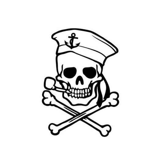 New Fashion 1PCS 11.5*16cm Pirate Skull Car Sticker Funny Motorcycle Car Accessories Vinyl Full Body Car Styling Sticker