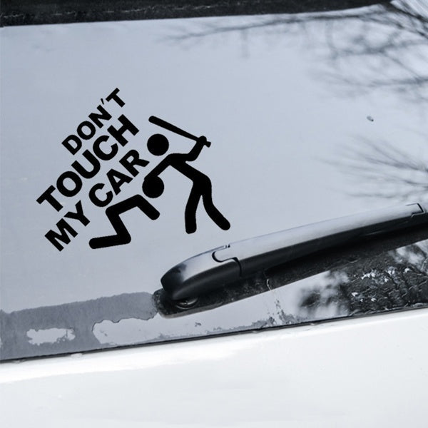 2018 NEW 1PCS 14*12cm Safety Warning Vinyl Car stickers" DO NOT TOUCH MY CAR " Car Styling car Motorcycles Decal Styling Accessories