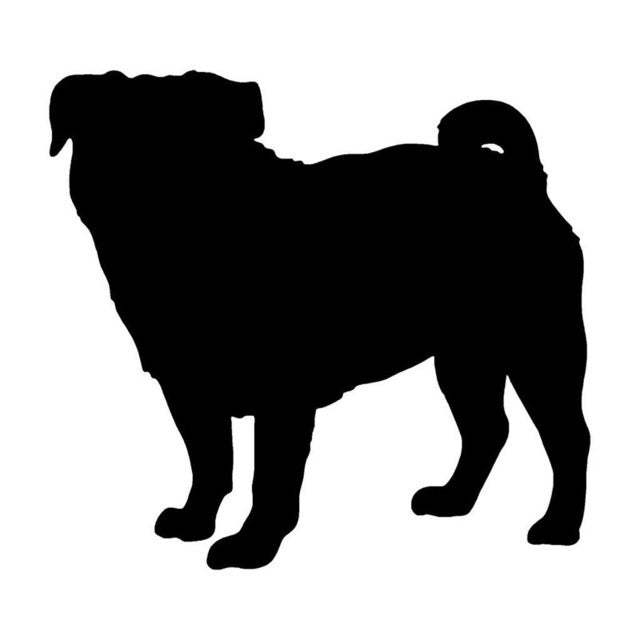 Hot 1PCS 18.5*20CM Pug Cute Pet Dog Motorcycle Car Vinyl Decorative Stickers Window Glass Decals