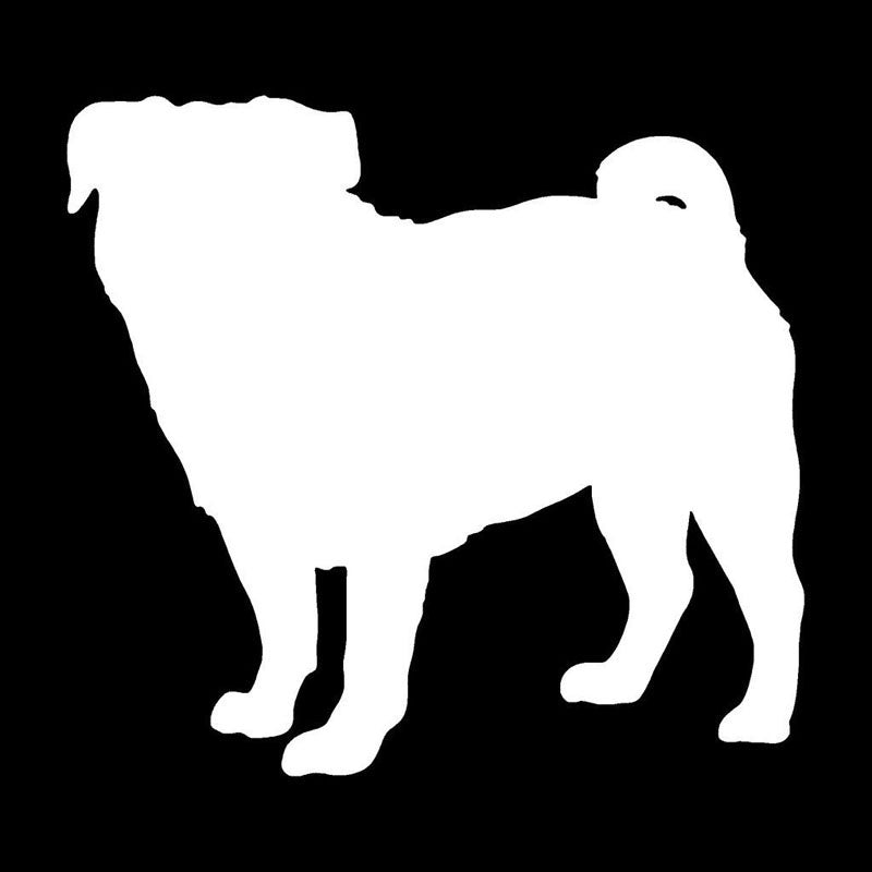 Hot 1PCS 18.5*20CM Pug Cute Pet Dog Motorcycle Car Vinyl Decorative Stickers Window Glass Decals