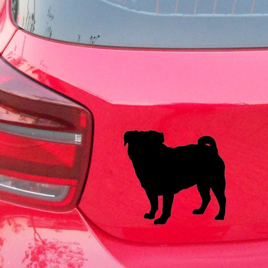 Hot 1PCS 18.5*20CM Pug Cute Pet Dog Motorcycle Car Vinyl Decorative Stickers Window Glass Decals