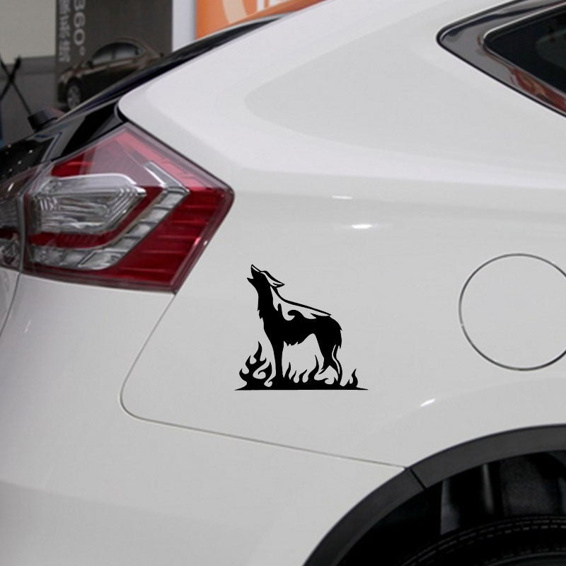 New Brand 1PCS 15*15CM Wolf Flame Car Window Bumper Vinyl Decal Animal Truck Sticker