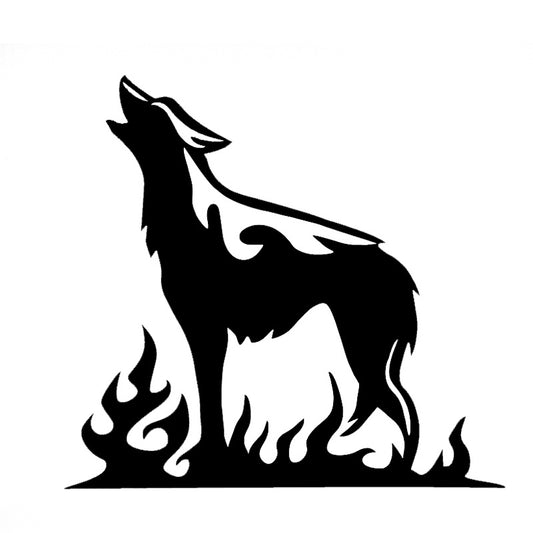 New Brand 1PCS 15*15CM Wolf Flame Car Window Bumper Vinyl Decal Animal Truck Sticker