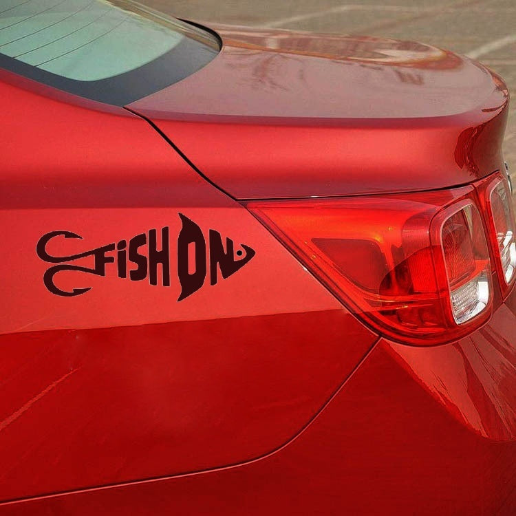 2018 NEW 1PCS 8.27*20CM Fish On Fihsing Fish Hook Car Styling Decor Car Sticker Vinyl Decal for Car Truck Window
