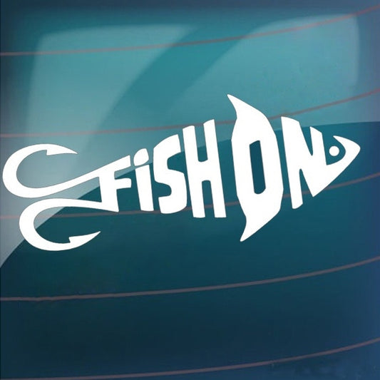 2018 NEW 1PCS 8.27*20CM Fish On Fihsing Fish Hook Car Styling Decor Car Sticker Vinyl Decal for Car Truck Window