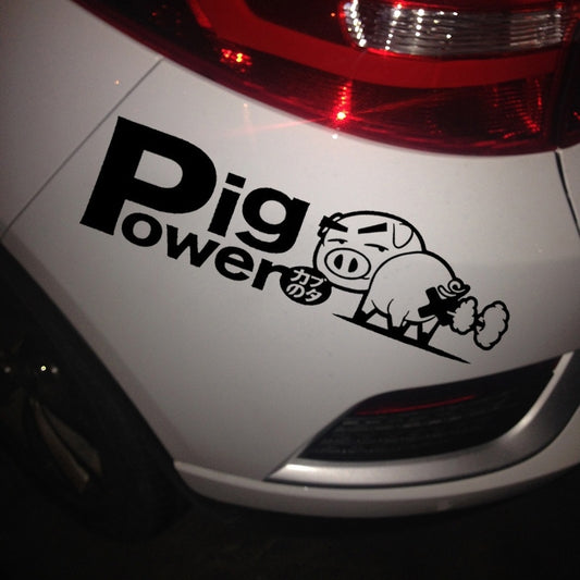 2018 NEW 1PCS 5.8*20CM Pig Power Inside Blow Out JDM Stickers Decals Racing Funny Cute Car Stickers