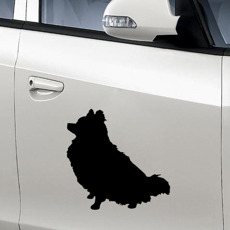 New Hot 1PCS 19.8*20CM Pomeranian Dog Cute Animal Car Sticker  Window Bumper Decorative Decals