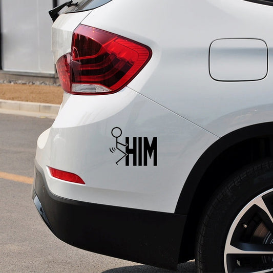 New Hot 1PCS 17*20CM F*k Him Funny JDM Vinyl Decal Sticker Car Bumper Truck Rear Window Sticker