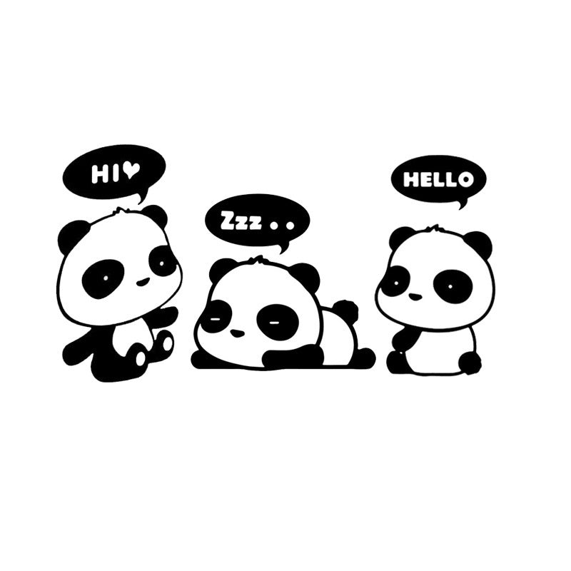 High-quality 1PCS 21*11CM Chinese Panda Bear Car Stickers for Truck Decor Car Door Body and Motorcycle Accessories Animals Vinyl Decals