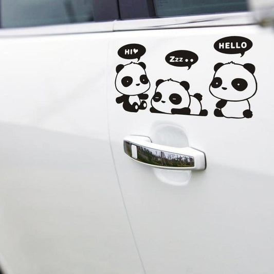 High-quality 1PCS 21*11CM Chinese Panda Bear Car Stickers for Truck Decor Car Door Body and Motorcycle Accessories Animals Vinyl Decals