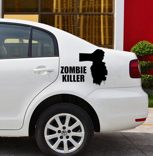 Fashion 1PCS 10*15cm Zombie Killer Man Head Funny Car Sticker Motorcycle Vinyl Decal