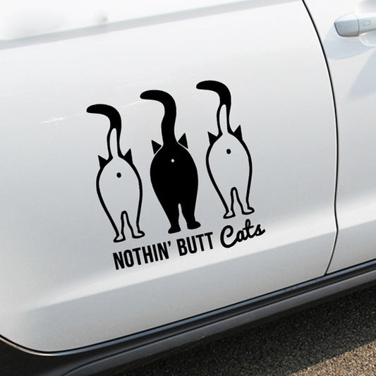 New Fashion 1PC 11.5*12.5cm Car Styling Stickers Nothing Butt Cats Animals Car Stickers Vinyl Decal Personality Waterproof Accessories