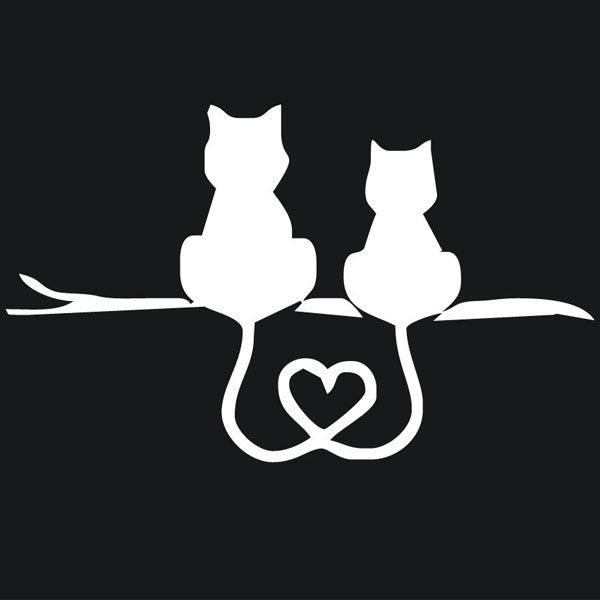High-quality 1PCS 17.8*10.8CM Cats Resting Together Car Sticker Cat Lover Vinyl Self Adhesive Auto Car Head Car Styling Animal Decals