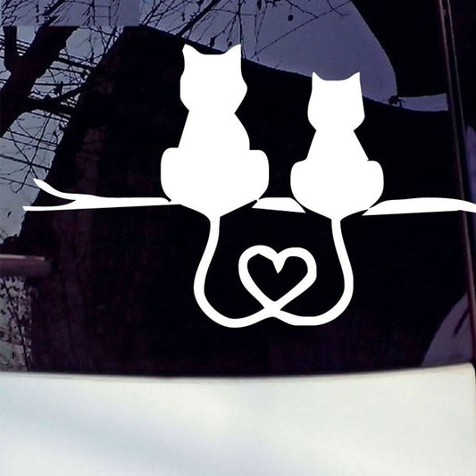 High-quality 1PCS 17.8*10.8CM Cats Resting Together Car Sticker Cat Lover Vinyl Self Adhesive Auto Car Head Car Styling Animal Decals
