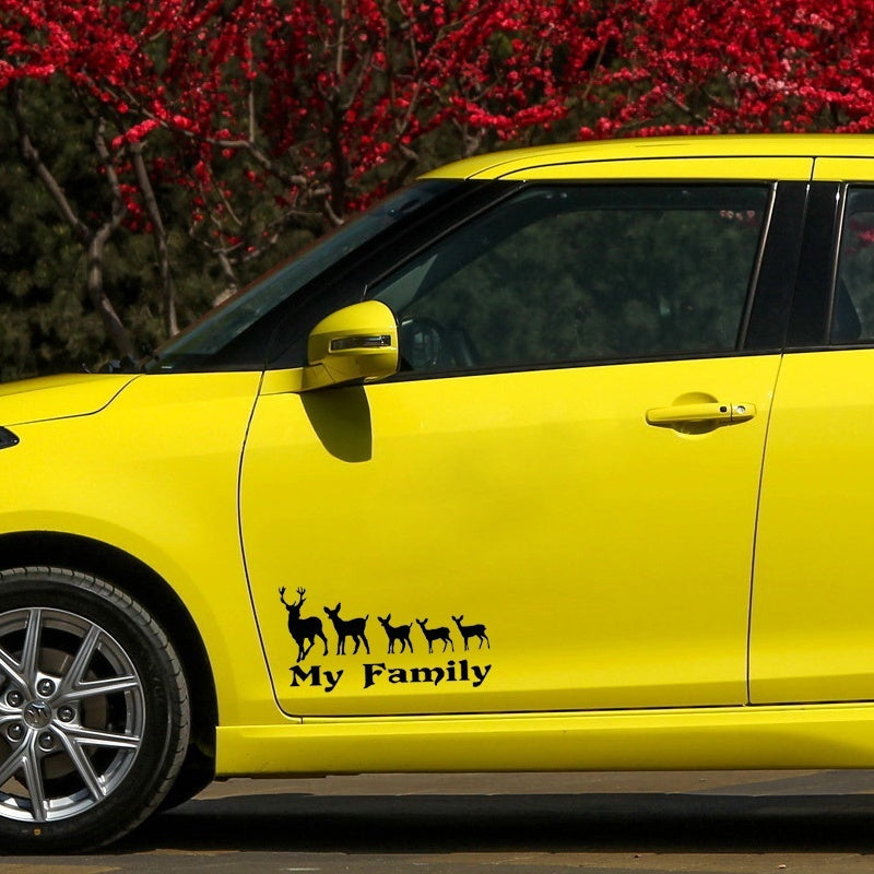 Hot 1pcs 12*23cm My Deer Family Vinyl PVC Decal Sticker Car Truck Motorcycle Sticker Decal
