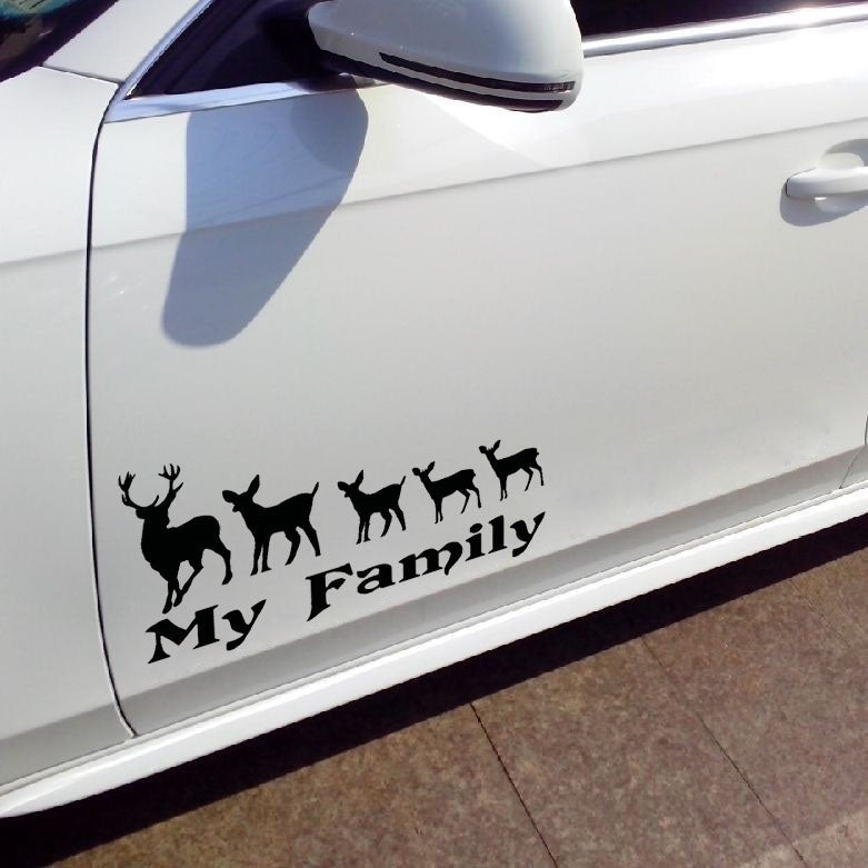 Hot 1pcs 12*23cm My Deer Family Vinyl PVC Decal Sticker Car Truck Motorcycle Sticker Decal