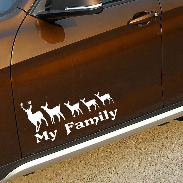 Hot 1pcs 12*23cm My Deer Family Vinyl PVC Decal Sticker Car Truck Motorcycle Sticker Decal