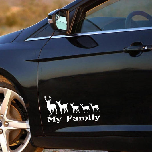 Hot 1pcs 12*23cm My Deer Family Vinyl PVC Decal Sticker Car Truck Motorcycle Sticker Decal