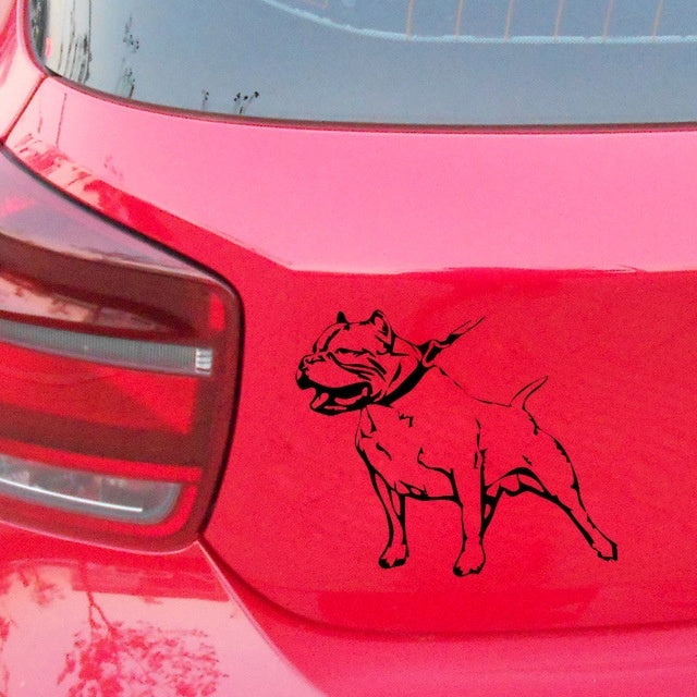 2018 NEW 1PCS 16.6*20CM American BulldogLovely Pet Dog Decoration Vinyl Rear Windshield Car Stickers Decal