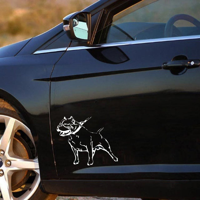 2018 NEW 1PCS 16.6*20CM American BulldogLovely Pet Dog Decoration Vinyl Rear Windshield Car Stickers Decal