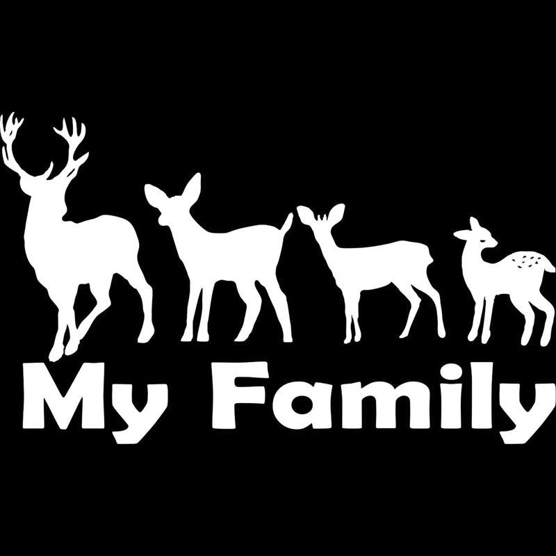 New Brand 1PCS 16CM*9.6CM Family Hunting Deer Buck Vinyl Decal Car Stickers Auto Decal Accessories Car Styling Black White