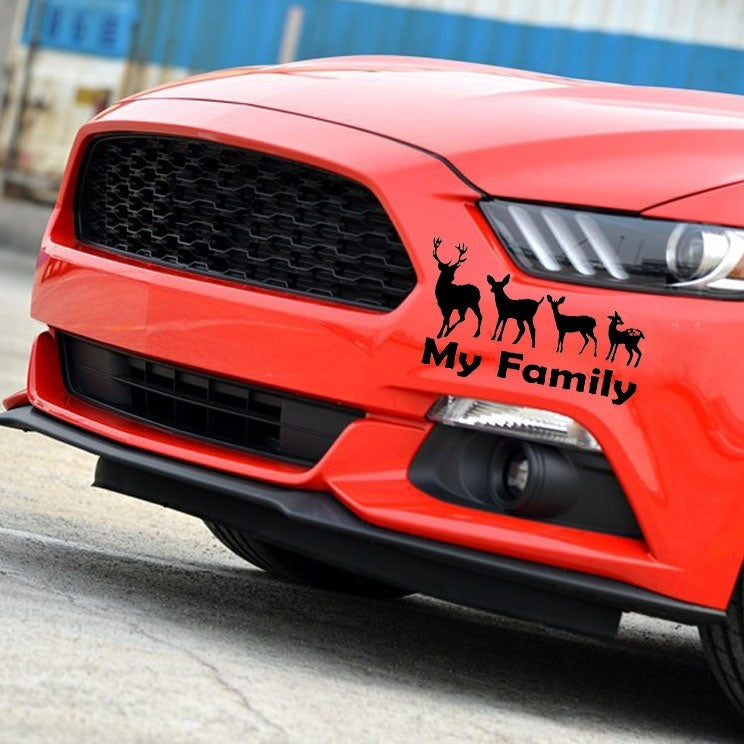 New Brand 1PCS 16CM*9.6CM Family Hunting Deer Buck Vinyl Decal Car Stickers Auto Decal Accessories Car Styling Black White