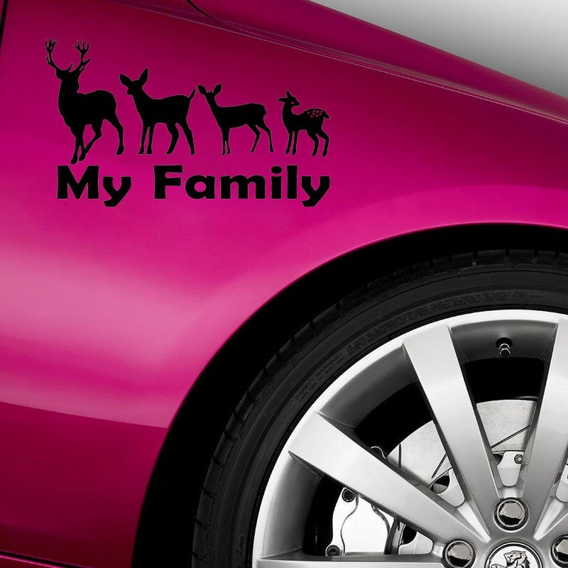 New Brand 1PCS 16CM*9.6CM Family Hunting Deer Buck Vinyl Decal Car Stickers Auto Decal Accessories Car Styling Black White