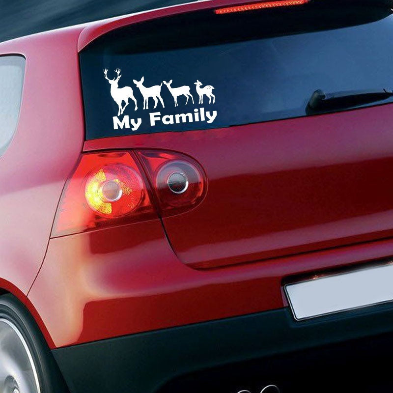 New Brand 1PCS 16CM*9.6CM Family Hunting Deer Buck Vinyl Decal Car Stickers Auto Decal Accessories Car Styling Black White