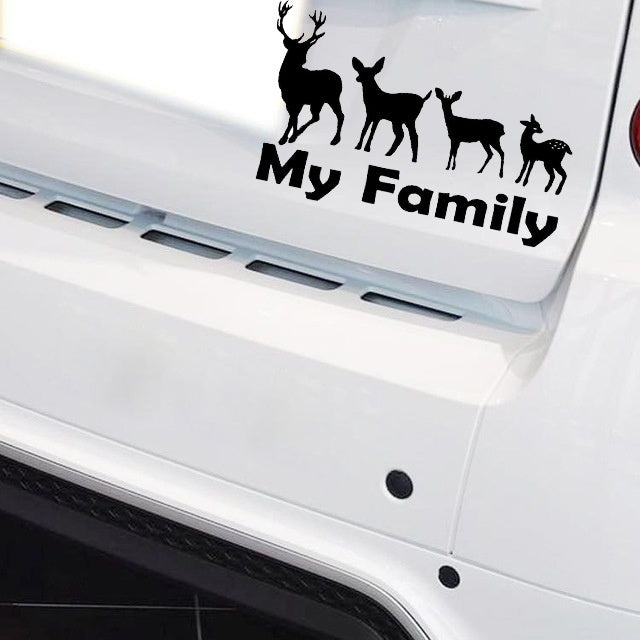 New Brand 1PCS 16CM*9.6CM Family Hunting Deer Buck Vinyl Decal Car Stickers Auto Decal Accessories Car Styling Black White