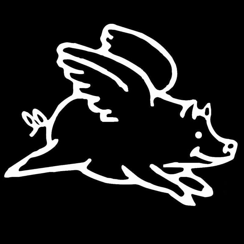High-quality 1PCS 16.5*12.9CM Lovely Flying Pig Funny Vinyl Car Styling JDM Car Stickers And Decal