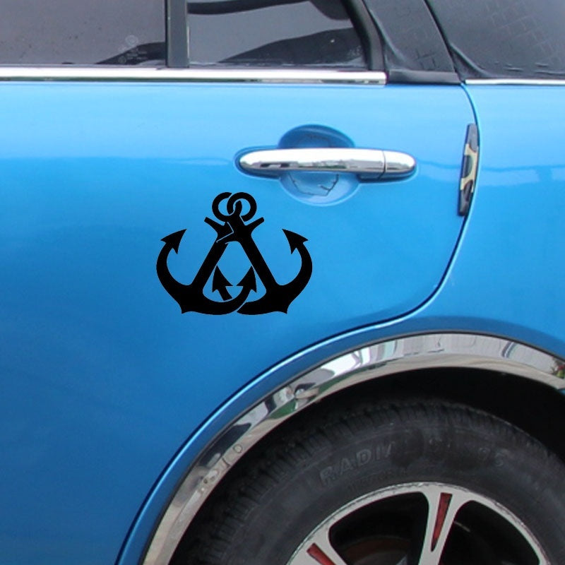 New Fashion 1PCS 12*15cm Pirate Flag Navy Anchor Pirate Adventure Vinyl PVC Car Sticker Decal