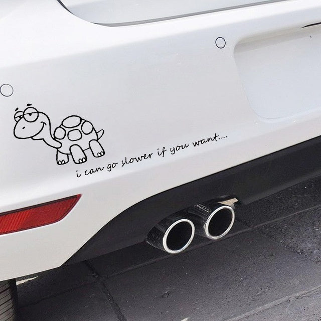 New Brand 1PCS 10" Wide  Tortoise Vinyl Sticker Decal Funny Sticker Cute Car Styling Car Stickers Black White