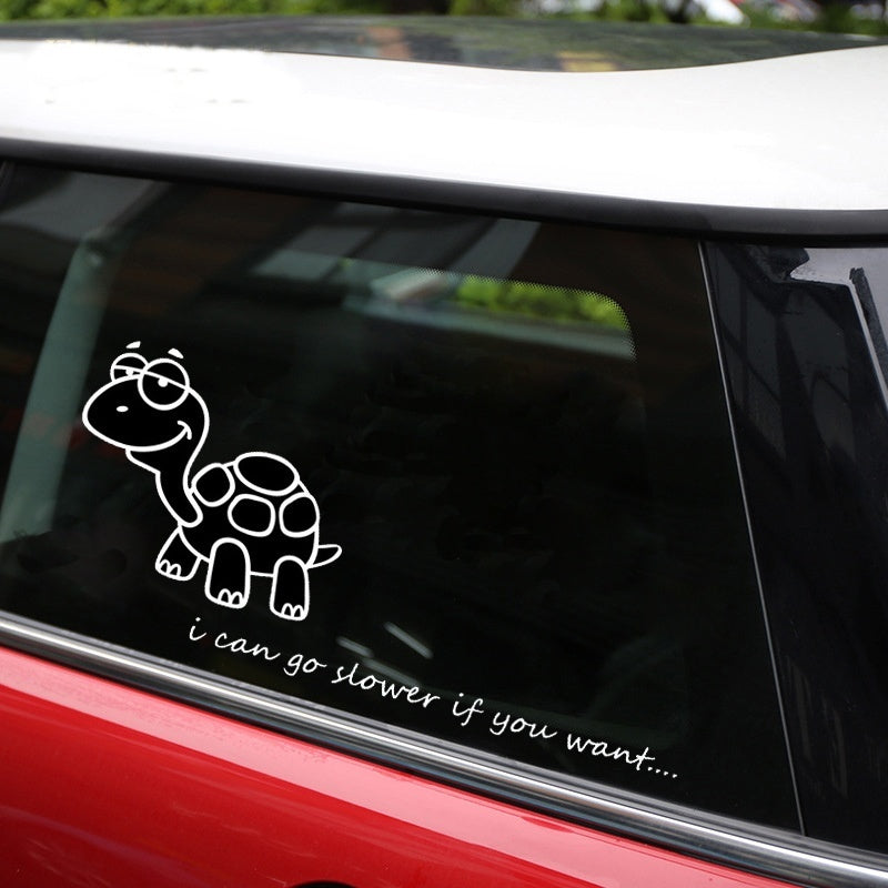New Brand 1PCS 10" Wide  Tortoise Vinyl Sticker Decal Funny Sticker Cute Car Styling Car Stickers Black White