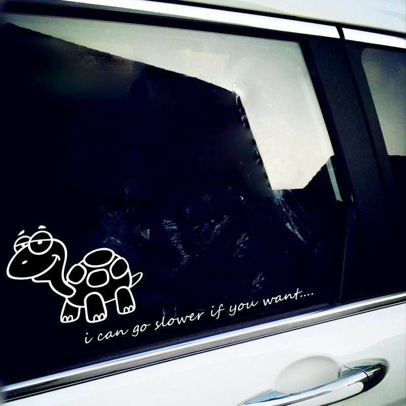 New Brand 1PCS 10" Wide  Tortoise Vinyl Sticker Decal Funny Sticker Cute Car Styling Car Stickers Black White