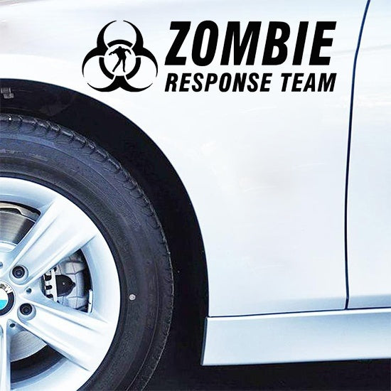New Brand 1PCS PVC Vinyl 16CM*4.5CM Zombie Response Team Funny Car Stickers And Decals Motorcycle Car Styling Accessories Black White