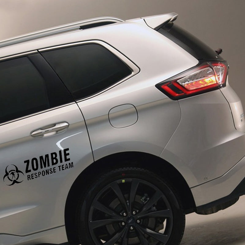 New Brand 1PCS PVC Vinyl 16CM*4.5CM Zombie Response Team Funny Car Stickers And Decals Motorcycle Car Styling Accessories Black White