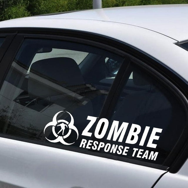 New Brand 1PCS PVC Vinyl 16CM*4.5CM Zombie Response Team Funny Car Stickers And Decals Motorcycle Car Styling Accessories Black White