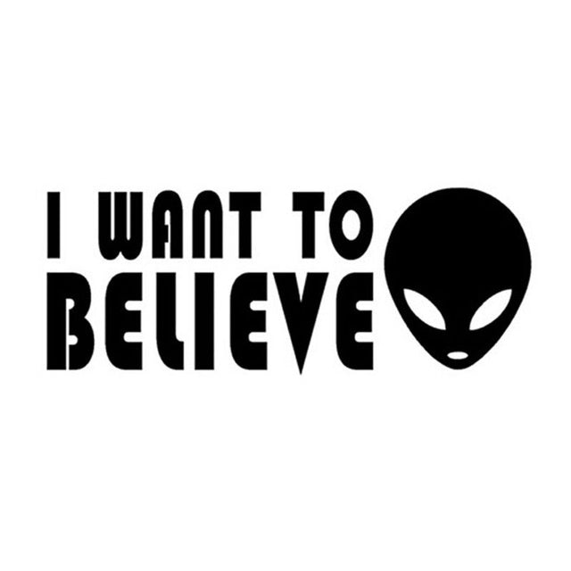 New Hot 1PCS 18*7CM I WANT TO BELIEVE Alien Car Sticker Automotive Glass Vinyl Stickers Decal