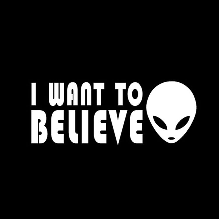 New Hot 1PCS 18*7CM I WANT TO BELIEVE Alien Car Sticker Automotive Glass Vinyl Stickers Decal