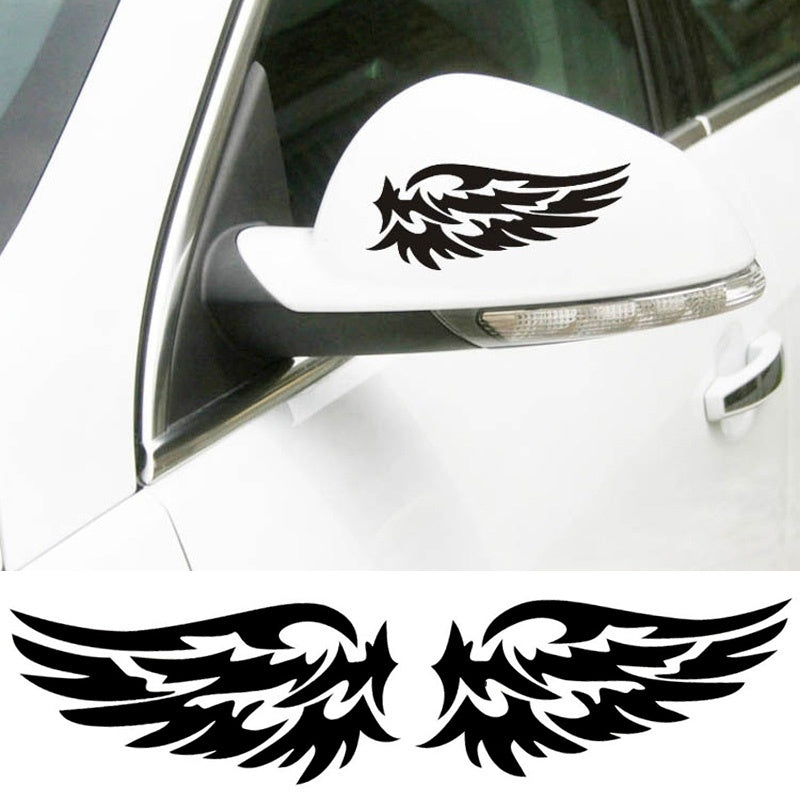 Hot 1Pair 8*16cm Angel Wings Lovely Vinyl PVC Waterproof Removable Car Sticker Car Rearview Mirror Sticker Decal