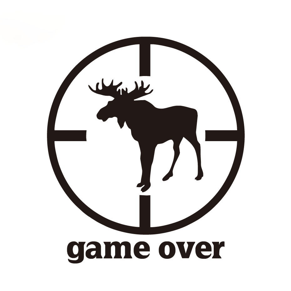 2018 NEW 1PCS 13.4*15.3CM Game Over Moose Goat Hunting Styling Car Sticker Accessories Waterproof Funny Vinyl Decals